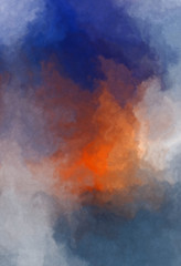 Obraz premium Watercolor painted background. Abstract Illustration wallpaper. Brush stroked painting. 2D Illustration.