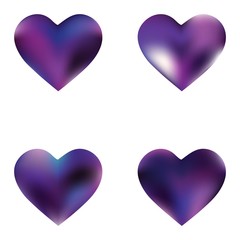 Kit of colorful backgrounds hearts.