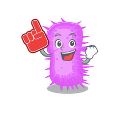 Acinetobacter baumannii presented in cartoon character design with Foam finger