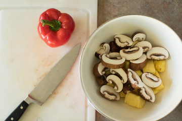 Ingredients on kitchen counter