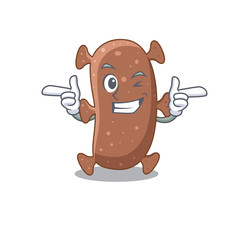 Cartoon design concept of actinomyces israelii with funny wink eye