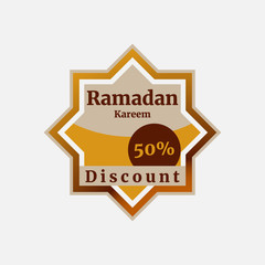 Ramadan sale banner tag vector illustration template