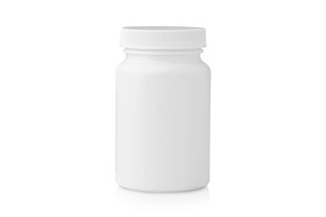 blank plastic bottle medicine isolate on white background
