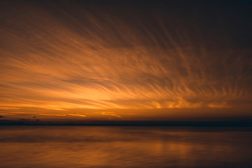 Fototapeta premium Sunset sky with cloud in golden time.