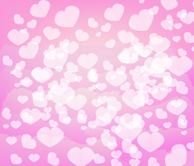 Heart design on pink cloud background