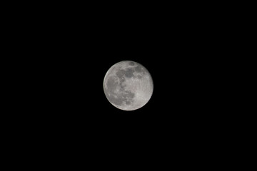 April 2020 Full Pink Moon in Night Sky Black