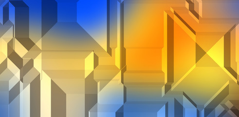 Fototapeta premium Polygonal background. Colorful wallpaper with geometric design. Digital 3d illustration.