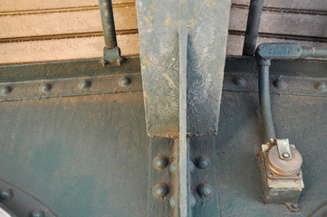 Dusted steel structure bolted and painted