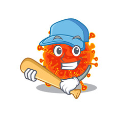 Picture of riboviria cartoon character playing baseball