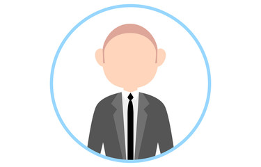 顔のない人物アイコン　青いフレームつき