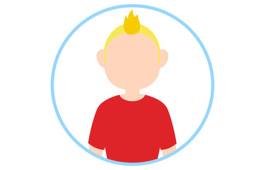 顔のない人物アイコン　青いフレームつき