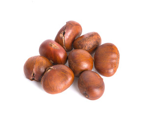 Chestnuts an isolated on white background