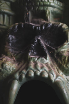 Tiffin, Iowa, USA  - 4/2019: 1980's toy action figure accessory He-Man Castle Greyskull by Mattel