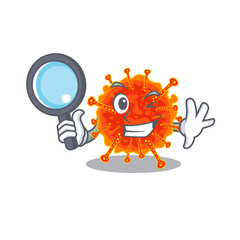 Smart Detective of riboviria mascot design style with tools