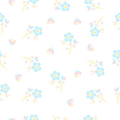 Fototapeta na wymiar Seamless floral pattern background, Flower vector illustration, Hand drawn decorative element, Seamless backgrounds and wallpapers for fabric, packaging, Decorative print, Textile, repeating pattern