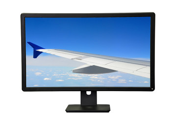 The desktop display isolated on white background
