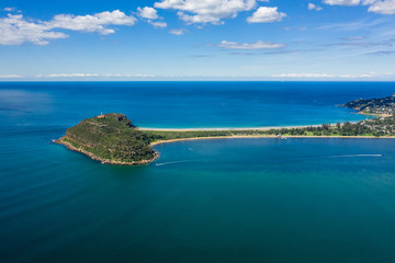 Obraz premium Aerial view of Barrenjoey Head and Palm Beach