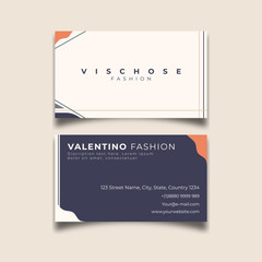 Business card abstract shape design, dark blue back side frame template