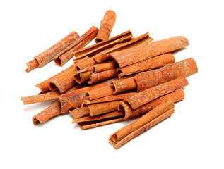 Cinnamon on a white background