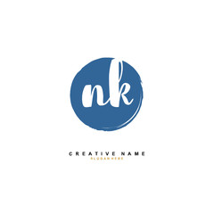 N K NK Initial logo template vector. Letter logo concept