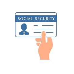 Social Security Card. Vector illustration, flat design, white background.