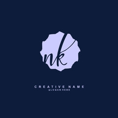 Fototapeta na wymiar N K NK Initial logo template vector. Letter logo concept