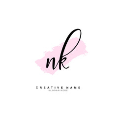 N K NK Initial logo template vector. Letter logo concept