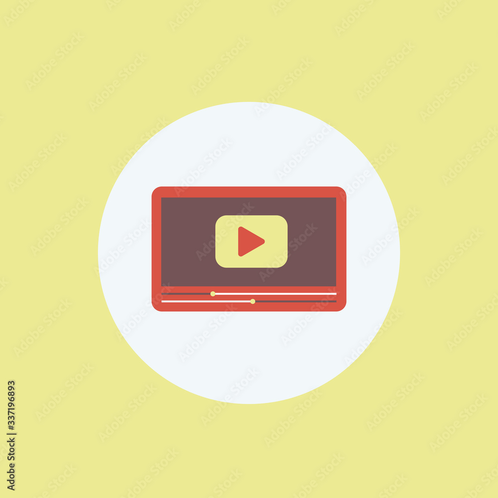 Poster modern video player in flat style. video player interface template for web and mobile apps
