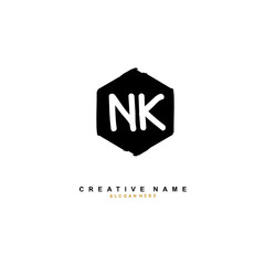 N K NK Initial logo template vector. Letter logo concept