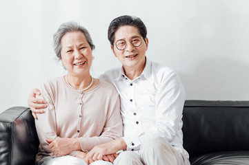 Asian aged couple portrait