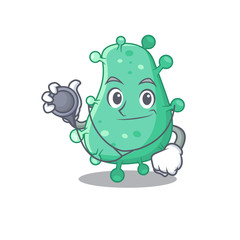 Agrobacterium tumefaciens in doctor cartoon character with tools
