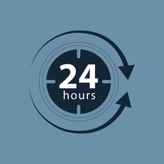 24 hours logo. Vector illustration
