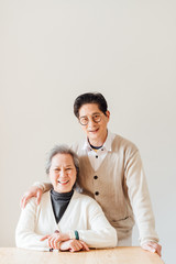 Fototapeta premium Asian aged couple portrait