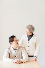 Asian aged couple portrait