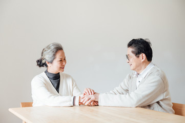 Asian aged couple portrait