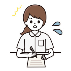 看護師 ナース 困惑 イラスト