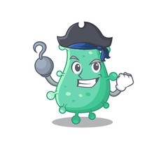 Agrobacterium tumefaciens cartoon design style as a Pirate with hook hand and a hat