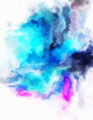 Watercolor painted background. Abstract Illustration wallpaper. Brush stroked painting. 2D Illustration.