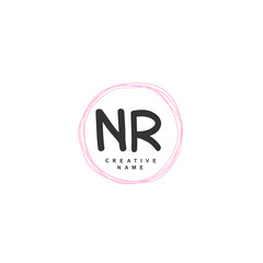 N R NR Initial logo template vector. Letter logo concept