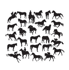 Horse Racing Silhouettes, art vector design