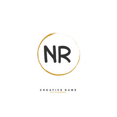 N R NR Initial logo template vector. Letter logo concept