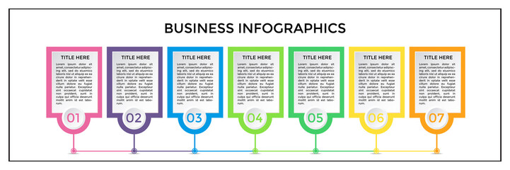 Business Infographics presentation template with steps or options. Used for workflow layout, process flow, diagrams, business steps, web design, package options. Vector illustration.