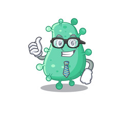 An elegant agrobacterium tumefaciens Businessman mascot design wearing glasses and tie