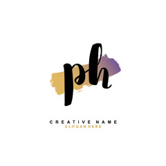 P H PH Initial logo template vector. Letter logo concept