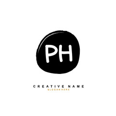 P H PH Initial logo template vector. Letter logo concept