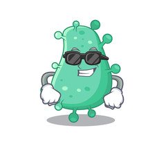 Cool agrobacterium tumefaciens cartoon character wearing expensive black glasses