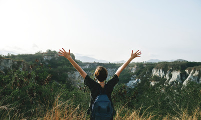 Young Woman Travel Nature Concept