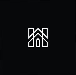Logo design of H in vector for construction, home, real estate, building, property. Minimal awesome trendy professional logo design template on black background.