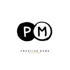 P M PM Initial logo template vector. Letter logo concept