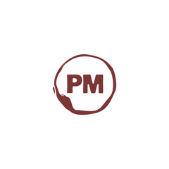 P M PM Initial logo template vector. Letter logo concept